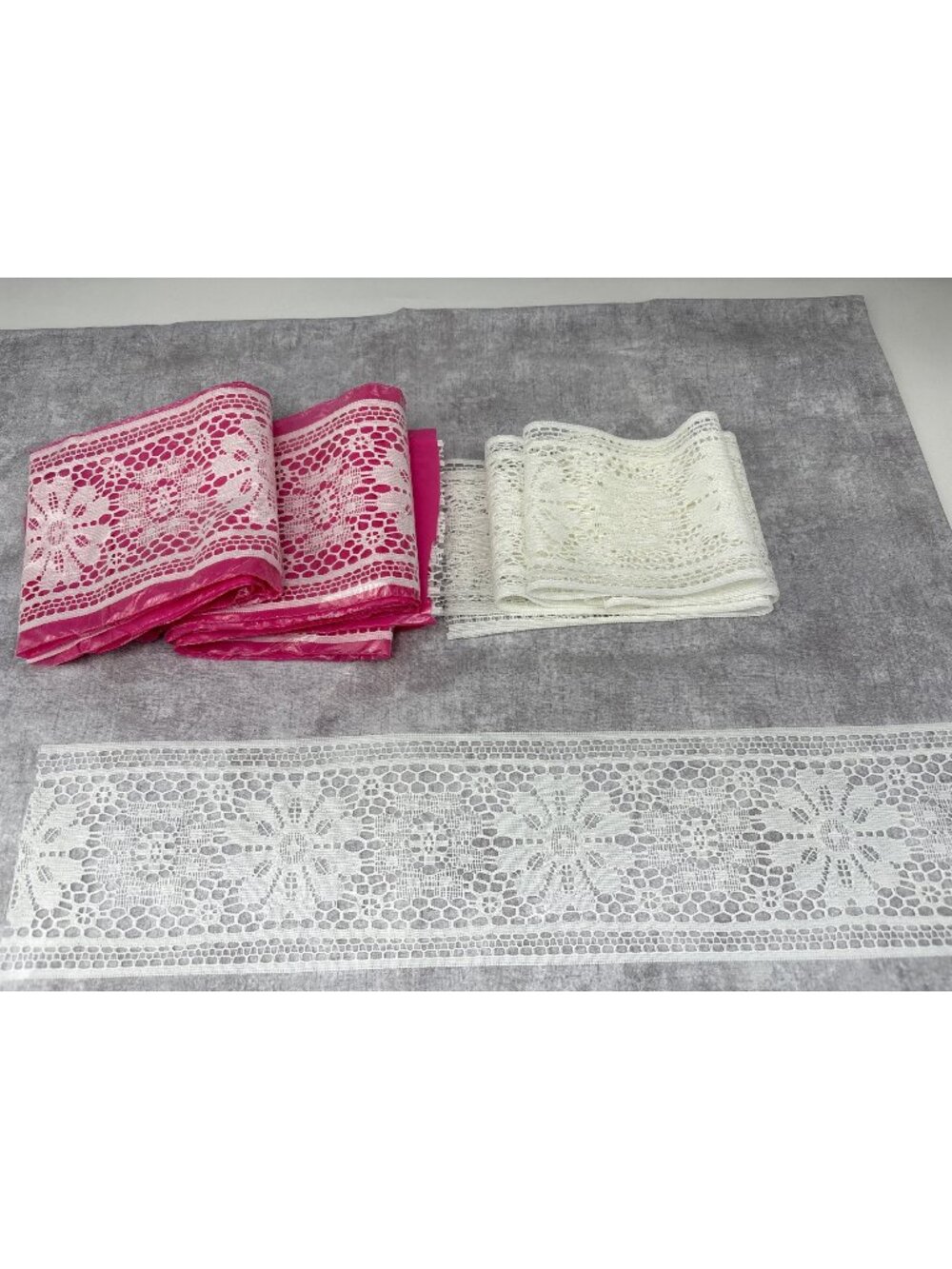 4" Lace Trim Bundle 5+ yards White Flower Pattern DIY Crafts
